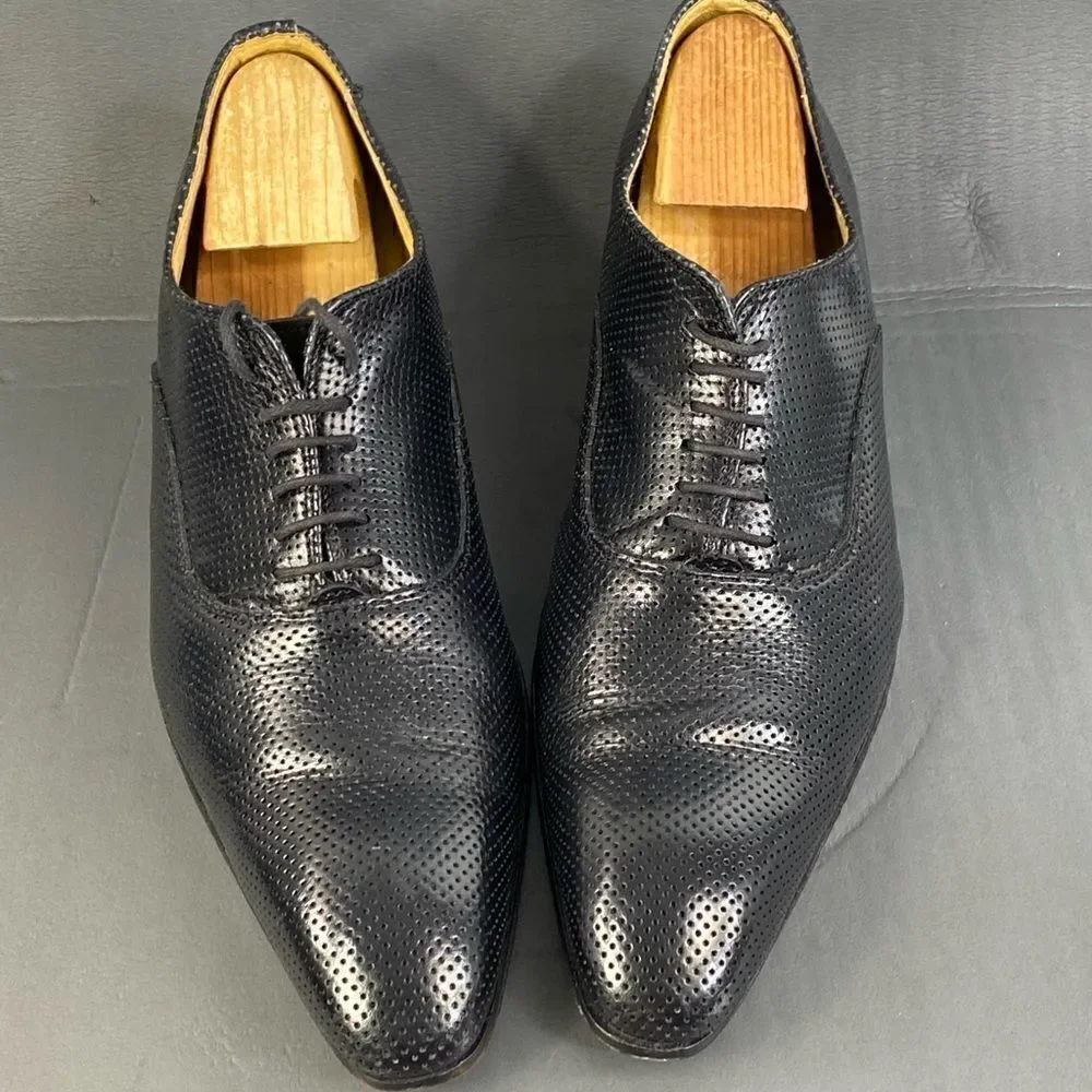 Mario Alborino black leather Oxford shoes mens size  11 (44)